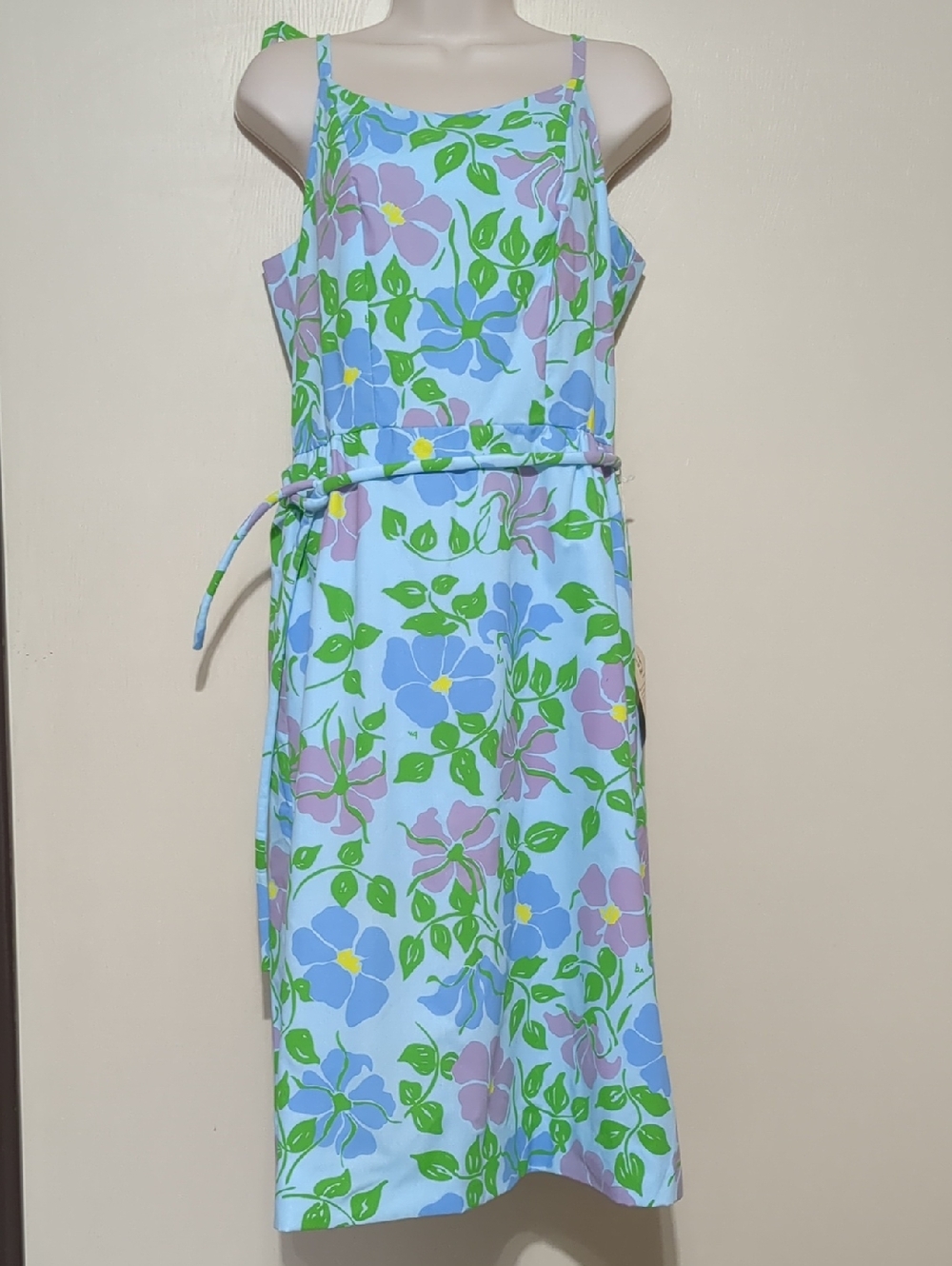 Vintage THE VESTED GENTRESS Floral Hand Screened Poly Cotton Dress Sz 12 NWT